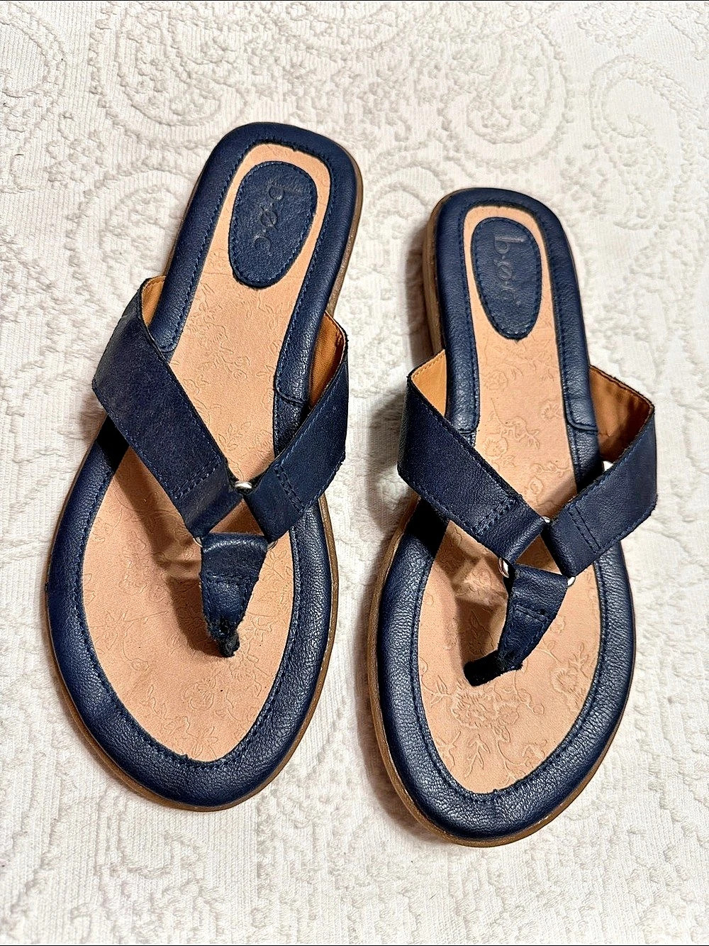 b.o.c Women's Blue Thong Sandals US 7 M
